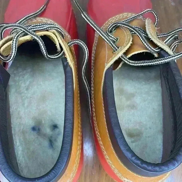 Eddie Bauer Vintage Duck Boots Red Brown Rubber Leather Size 10 Womens - Picture 7 of 8